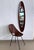 Gorgeous mid-century long wall mirror with beautiful oval frame of teak veneer. Made in Italy in the 1950s, attributed to...