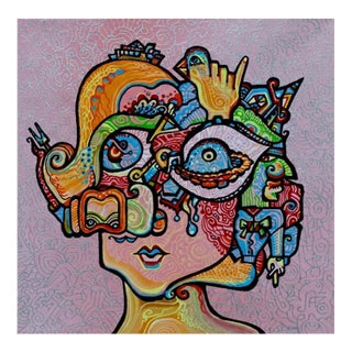 Alexander Arshansky, "Birthday Girl" Absract/Cubist Piece For Sale