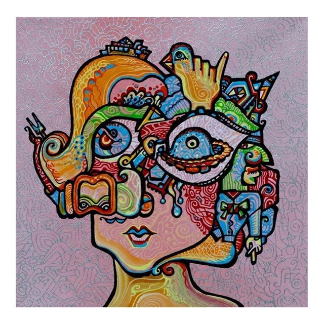 Alexander Arshansky, "Birthday Girl" Absract/Cubist Piece For Sale