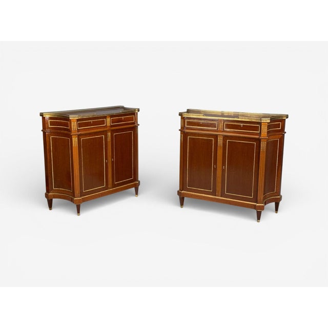 Maison Jansen, Russian Neoclassical Style, Large Cabinets, Mahogany, Bronze Pair of Maison Jansen style Russian...