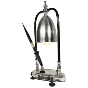 1930s Art Deco Desk Lamp With Pen Holder