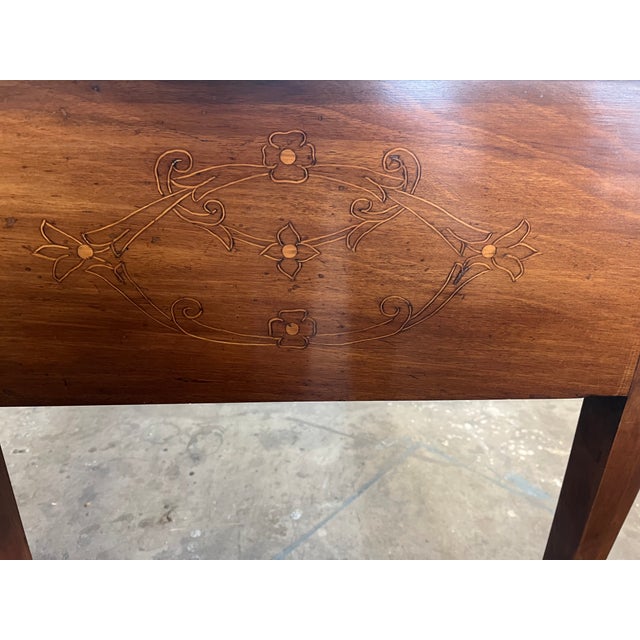 Italian Neoclassical Inlaid Walnut Writing Desk For Sale - Image 13 of 18