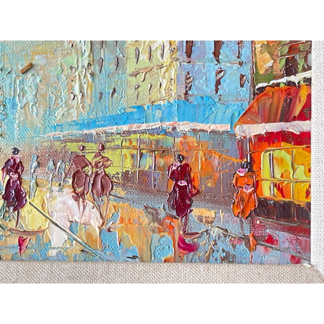 Sky Blue Notre Dame & the Paris Flower Market, Oil on Canvas Depicting, Diana Malian For Sale - Image 8 of 11