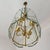 Mid-Century Modern Vintage Mid-Century Modern Style Hollywood Regency Glass & Brass Foyer Chandelier Light For Sale - Image 3 of 3