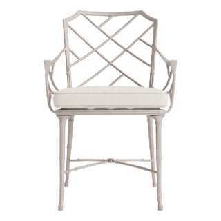 Brown Jordan Calcutta Arm Chair, Dove frame with Fusion Natural fabric For Sale