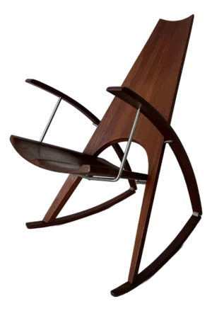 1973 Leon Meyer California Studio Modern Sculptural Teak Rocking Chair