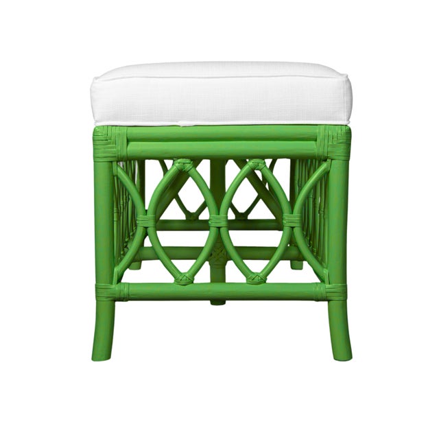 Wood Lillian Bench - Bright Green For Sale - Image 7 of 8