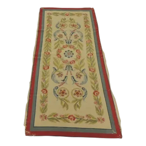 Vintage Red and Yellow Aubusson Style Tapestry Panel