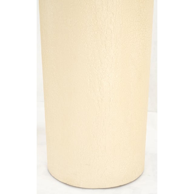 Pair Round Textured 30" & 36" Tall 14" Dia Cylinder Shape Pedestals Stands MINT! For Sale - Image 9 of 10