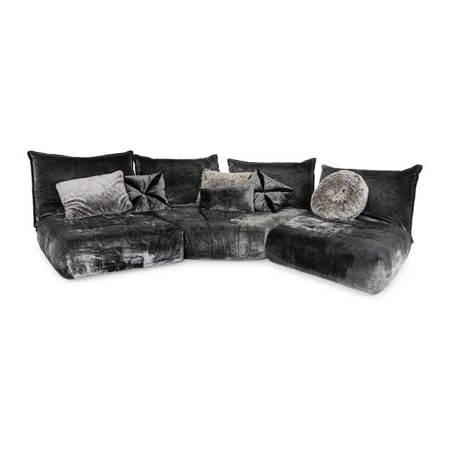 Gray Fabric Corner Sofa in Grey - Silver from Bretz Matilda For Sale - Image 8 of 8