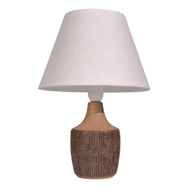 1960s Mid-Century Modern Einar Johansen, Rustic Brown Stoneware Table Lamp For Sale