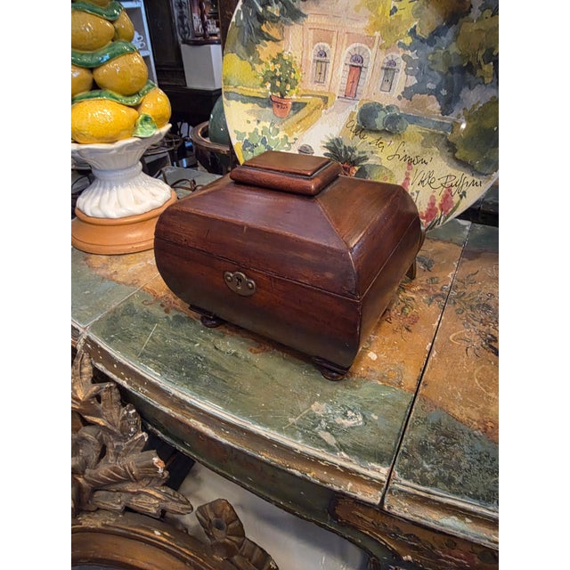 English Antique Tea Caddy Box For Sale - Image 3 of 7