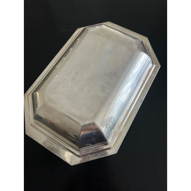 Silver Art Deco Silver-Plated Metal Dish, 1930s For Sale - Image 8 of 9