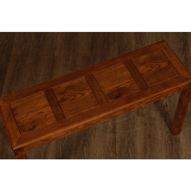 Campaign Henredon Artefacts Campaign Style Oak Console Table For Sale - Image 3 of 18