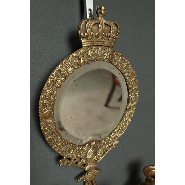 Gold Bronze Wall Sconces, Set of 2 For Sale - Image 8 of 14