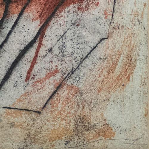 Abstract Composition, Mixed Media on Paper For Sale - Image 3 of 5
