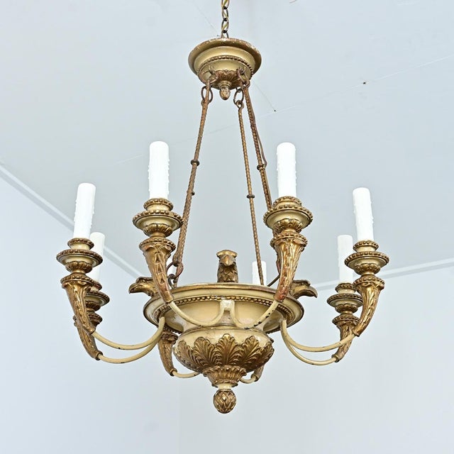 19th Century French Carved and Painted Chandelier For Sale - Image 16 of 16