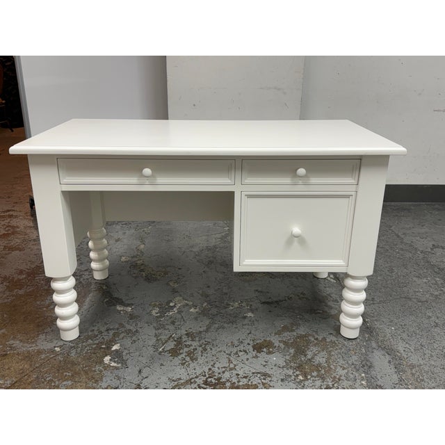 Shabby Chic The Beautiful Bed Company Ivy Spindle Desk, Snow For Sale - Image 3 of 12
