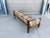 1960s 1970s Vintage Brutalist Wood, Brass, and Striped Upholstered Sofa For Sale - Image 5 of 12