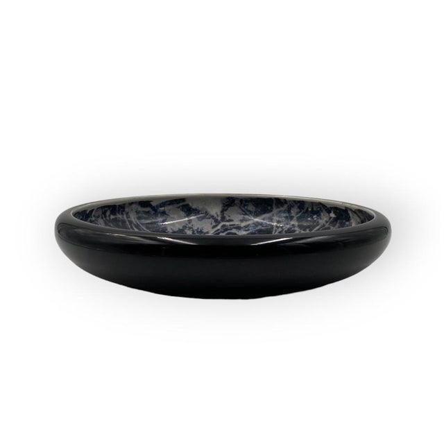 Black Marbled Ceramic Centerpiece by Alvino Bagni, 1970 For Sale - Image 12 of 15