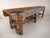 Farmhouse Antique 19th-Century Primitive Blue-Painted Carpenter's Workbench / Console Table For Sale - Image 3 of 13