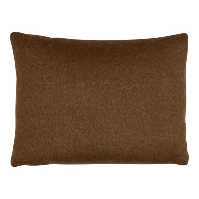 Schumacher Dixon Mohair 16" Lumbar Pillow In Vicuna For Sale