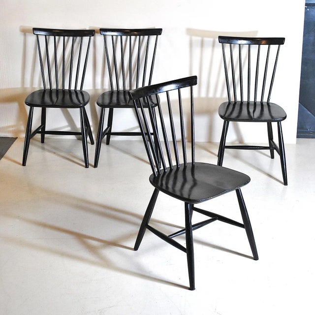 Scandinavian Wooden Dining Chairs from Hagafors, 1960s, Set of 4, in Good conditions. Designed 1960 to 1969 This piece has...