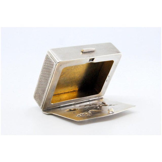 Silver Silver Matchbox with Embossed Floral Motifs For Sale - Image 8 of 11