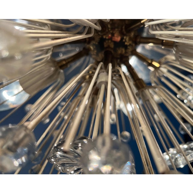 Gold Mid-Century Austrian Flower Snowflake Pendant Lamp by Emil Stejnar for Rupert Nikoll, Vienna, Austria, 1950s For Sale - Image 8 of 18