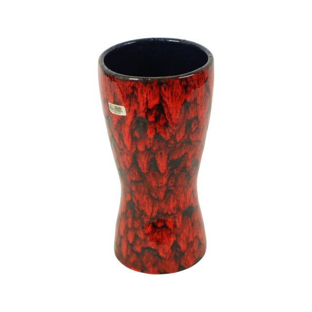 1960s Vintage Red Vase in Fat Lava Glaze from Scheurich Keramik, 1960s For Sale - Image 5 of 11