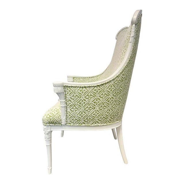 Wood Luis XVI Carved Wood Bergere Chair For Sale - Image 7 of 9