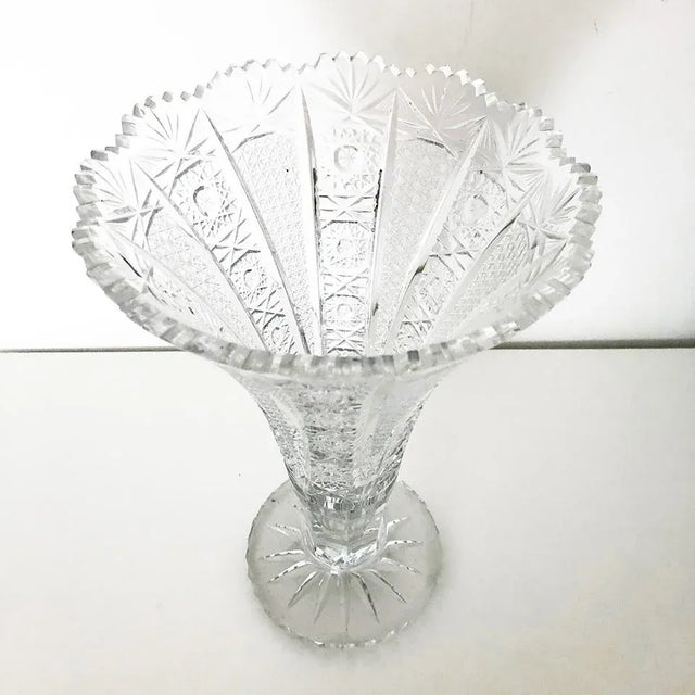 Bohemia Crystal Vase, 1900s For Sale - Image 4 of 6