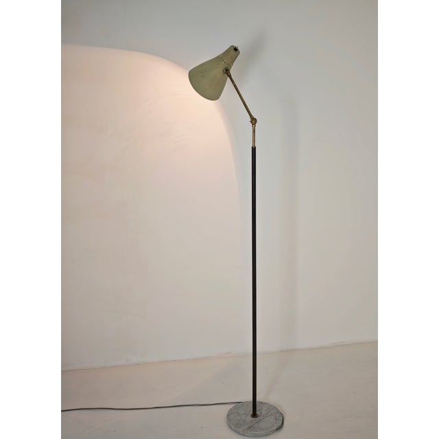 Italian Brass and Marble Floor Lamp, 1950s For Sale - Image 9 of 17