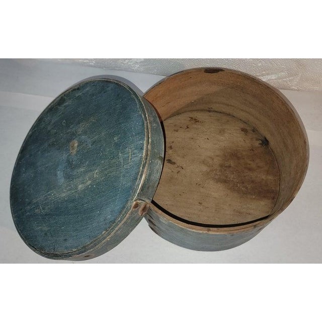 19thc Original Painted Blue Pantry Box For Sale - Image 4 of 5