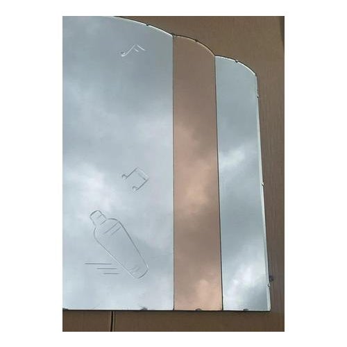 Glass Large French Art Deco Amber Peach Bevelled Wall Mirror, 1930s For Sale - Image 7 of 13