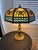 Antique n.w. Art Shade Co. Slag Glass Table Lamp For Sale - Image 13 of 17