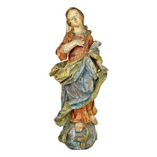 Mary, Mother of God, South German Master circa 1760, Carved Wood For Sale