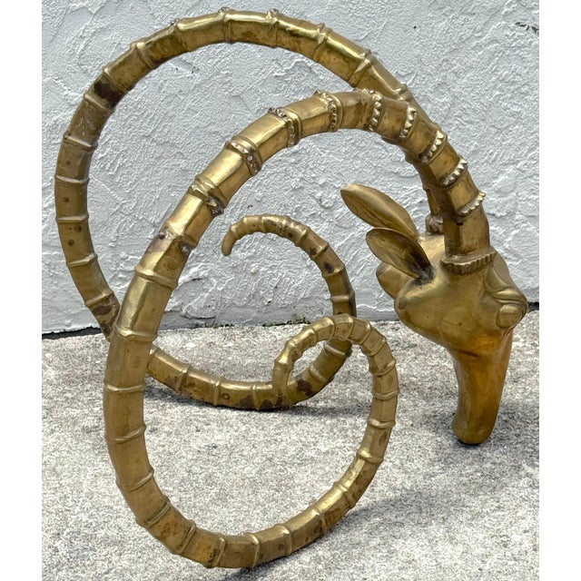 Pair French Modern Bronze Ibex Head Dining Table Bases, Attributed to Chervet For Sale - Image 6 of 18