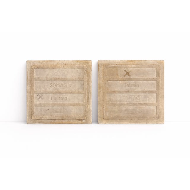 Geometric Art Nouveau Jugendstil Somag Ceramic Tiles from Meissen, 1890s, Set of 2 For Sale - Image 3 of 7