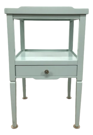 Jonathan Charles Transitional Blue Lacquered Reimagined Remanence Square Side Table