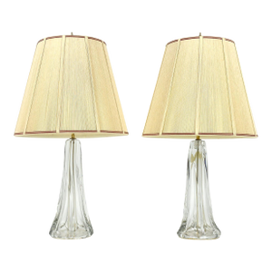 Pair of Large Crystal Table Lamps