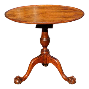18th Century Antique Philadelphia Chippendale Walnut Dish Top Tea Table - Tilt Top