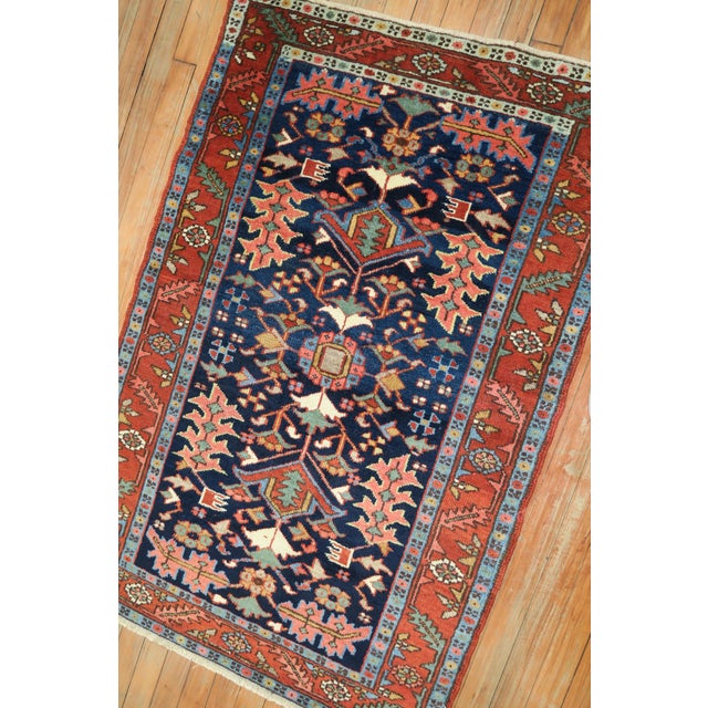 Early 20th Century Zabihi Collection Scatter Size Persian Oriental Heriz Rug For Sale In New York - Image 6 of 6