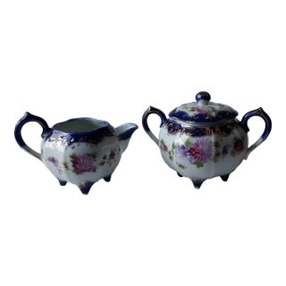 Late 19th Century Nippon Porcelain Creamer and Sugar Set For Sale
