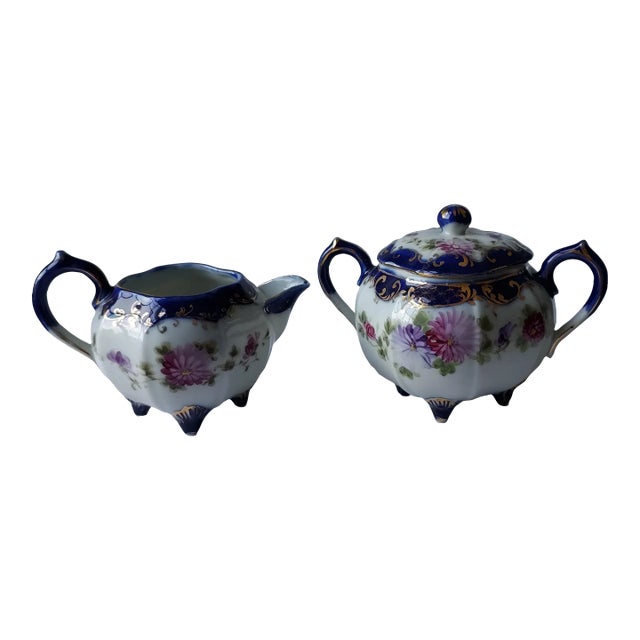 Late 19th Century Nippon Porcelain Creamer and Sugar Set For Sale