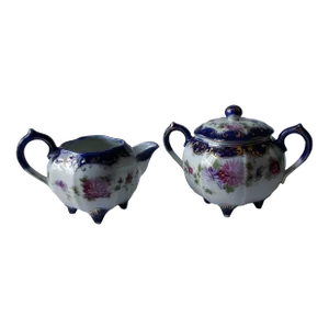 Late 19th Century Nippon Porcelain Creamer and Sugar Set