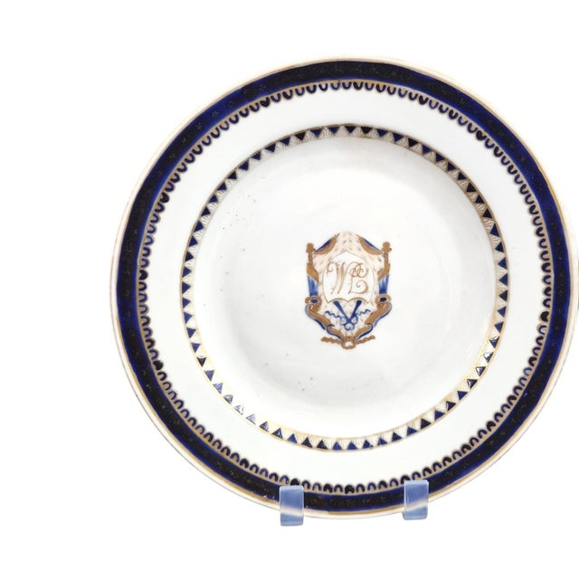 Chinese Export JM Monogrammed Porcelain Service, 1780s, Set of 5 For Sale - Image 9 of 18