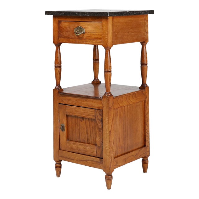 Art Deco French Night Stand with Blue Stone Top, 1920s For Sale