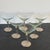 Mid-Century Metal and Glass Martini Glasses, Set of 6 For Sale - Image 4 of 5