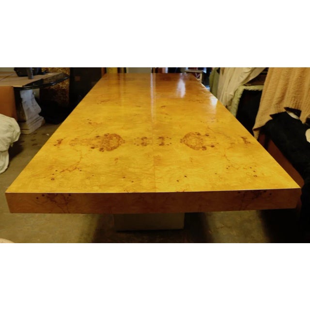 Brown Ginormous Burl Top Conference Dining Table after Baughman For Sale - Image 8 of 12